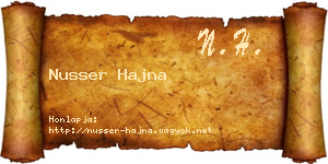 Nusser Hajna névjegykártya